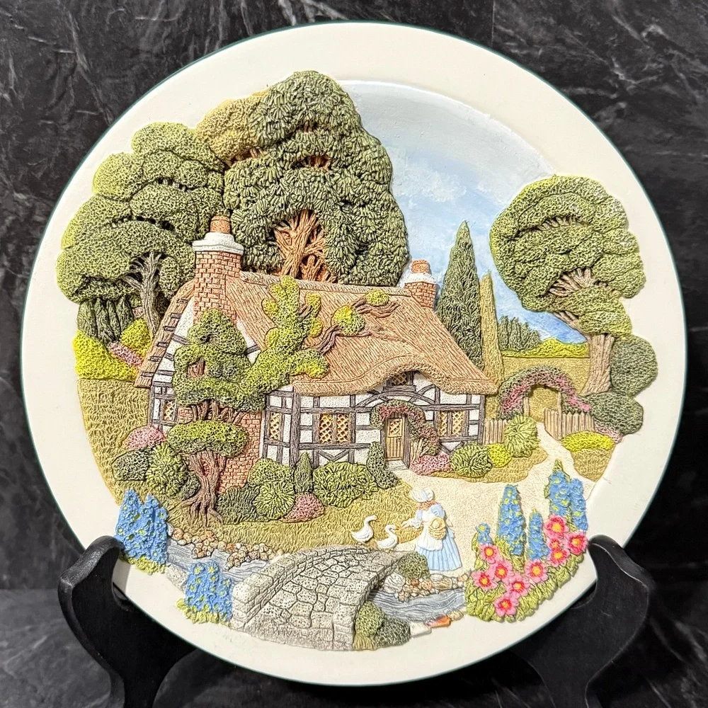 DAVENPORT STUDIOS “Hollyhock Cottage” Collector Plate #1569A